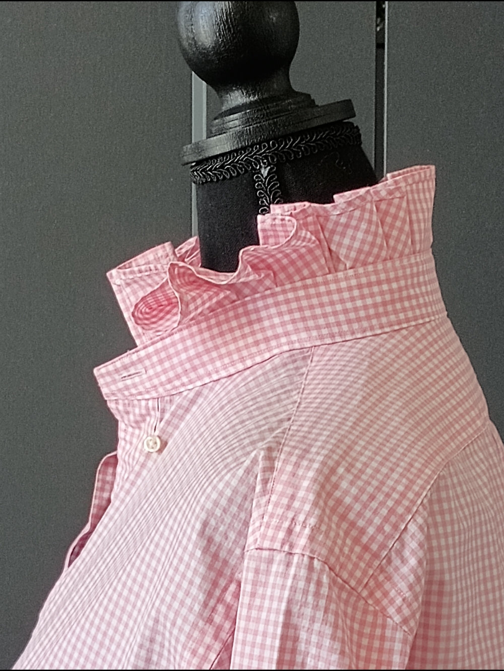 Upcycled Women's Ralph Lauren Ruffled Collar Shirt #054 - Picture 5 of 10